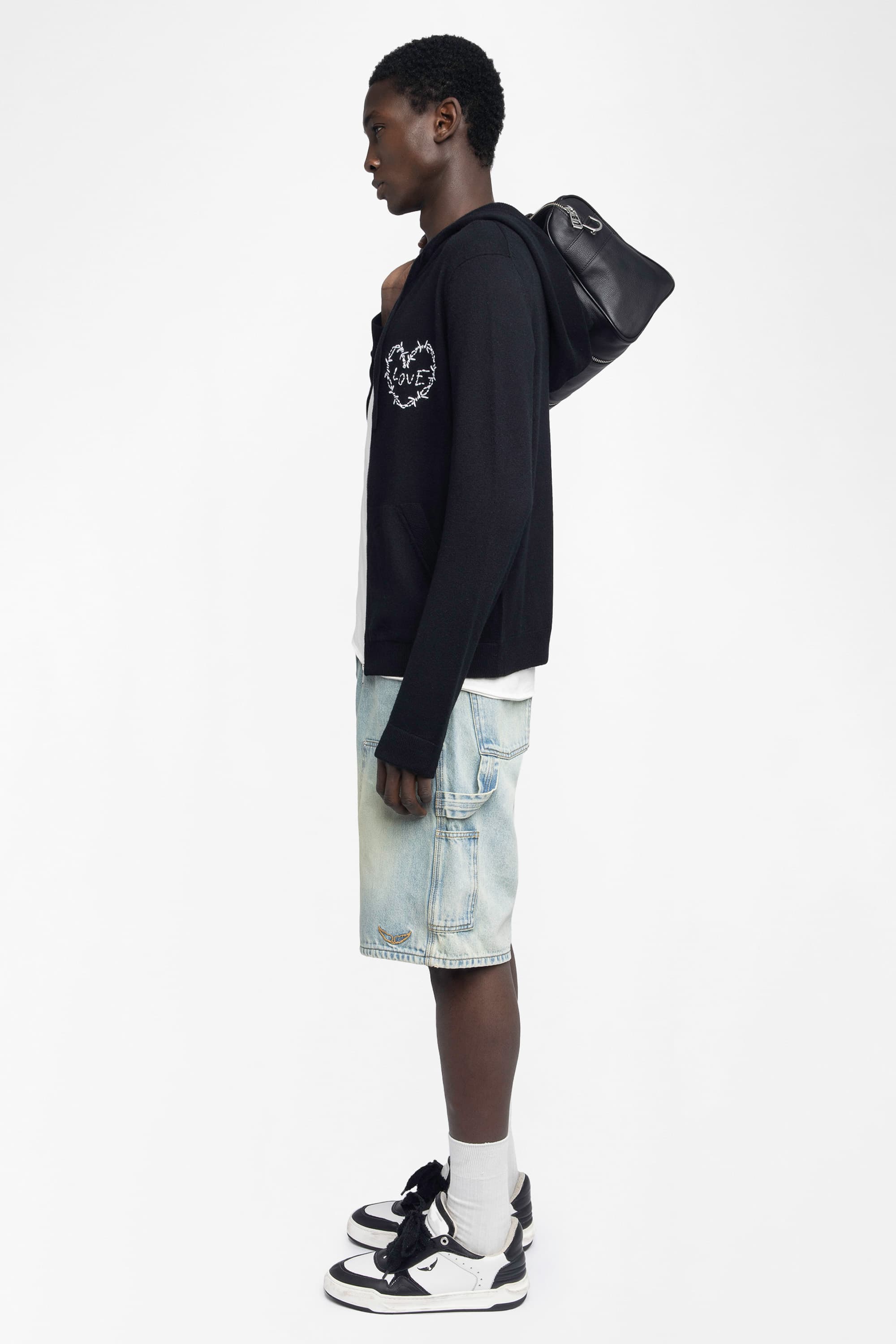 Clash Heart Zip-Up Cardigan