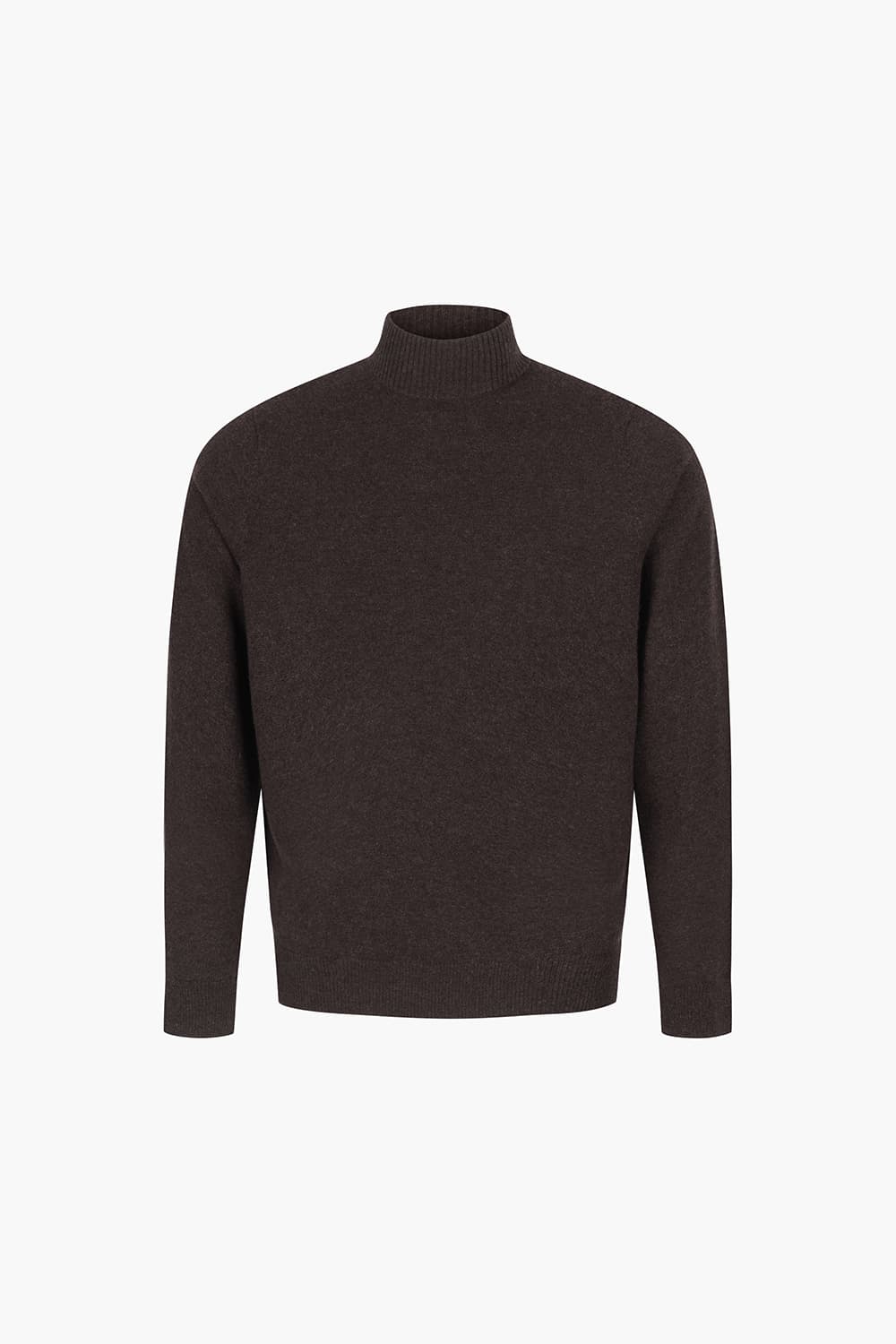 캐시미어 터틀넥 다크브라운 긴소매 니트