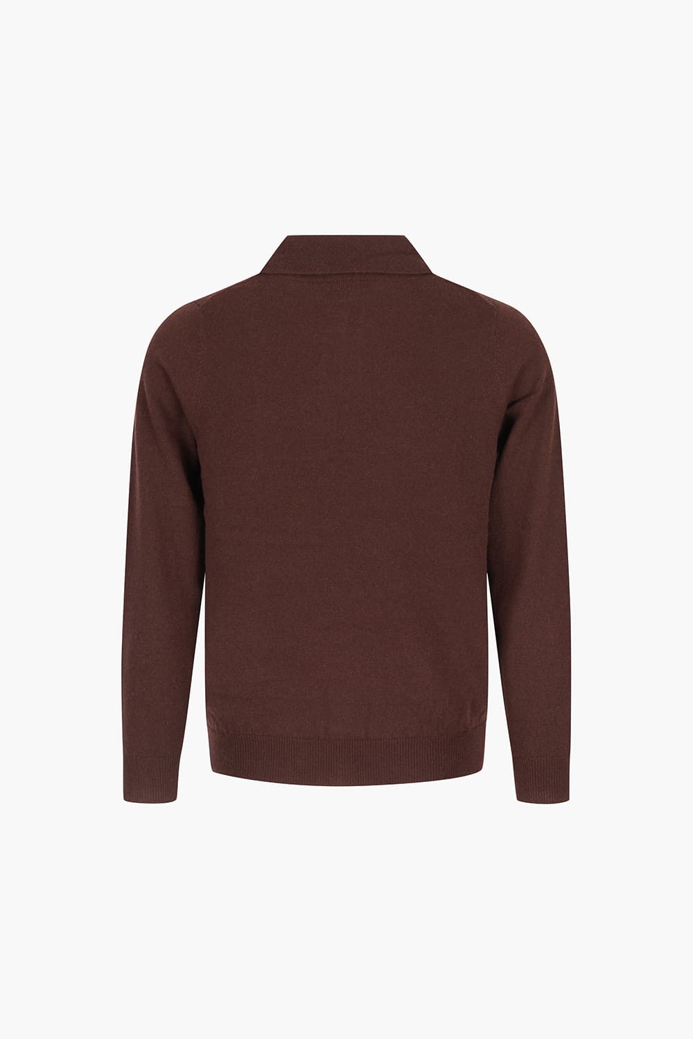 캐시미어 폴로 버건디 긴소매 니트