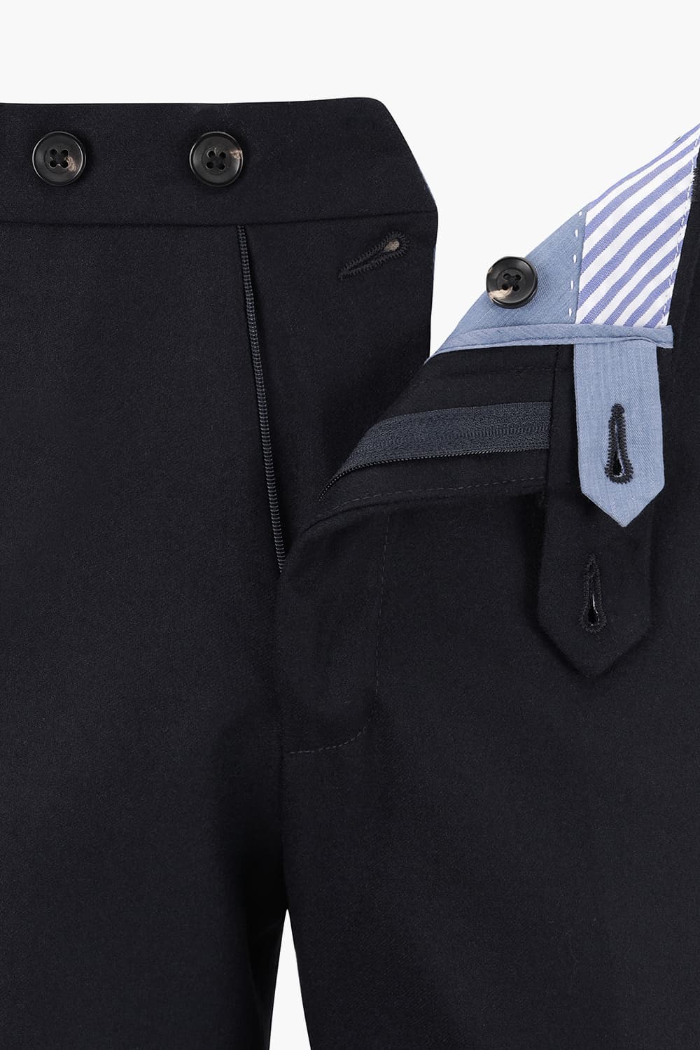 울 스트레이트 다크네이비 팬츠
