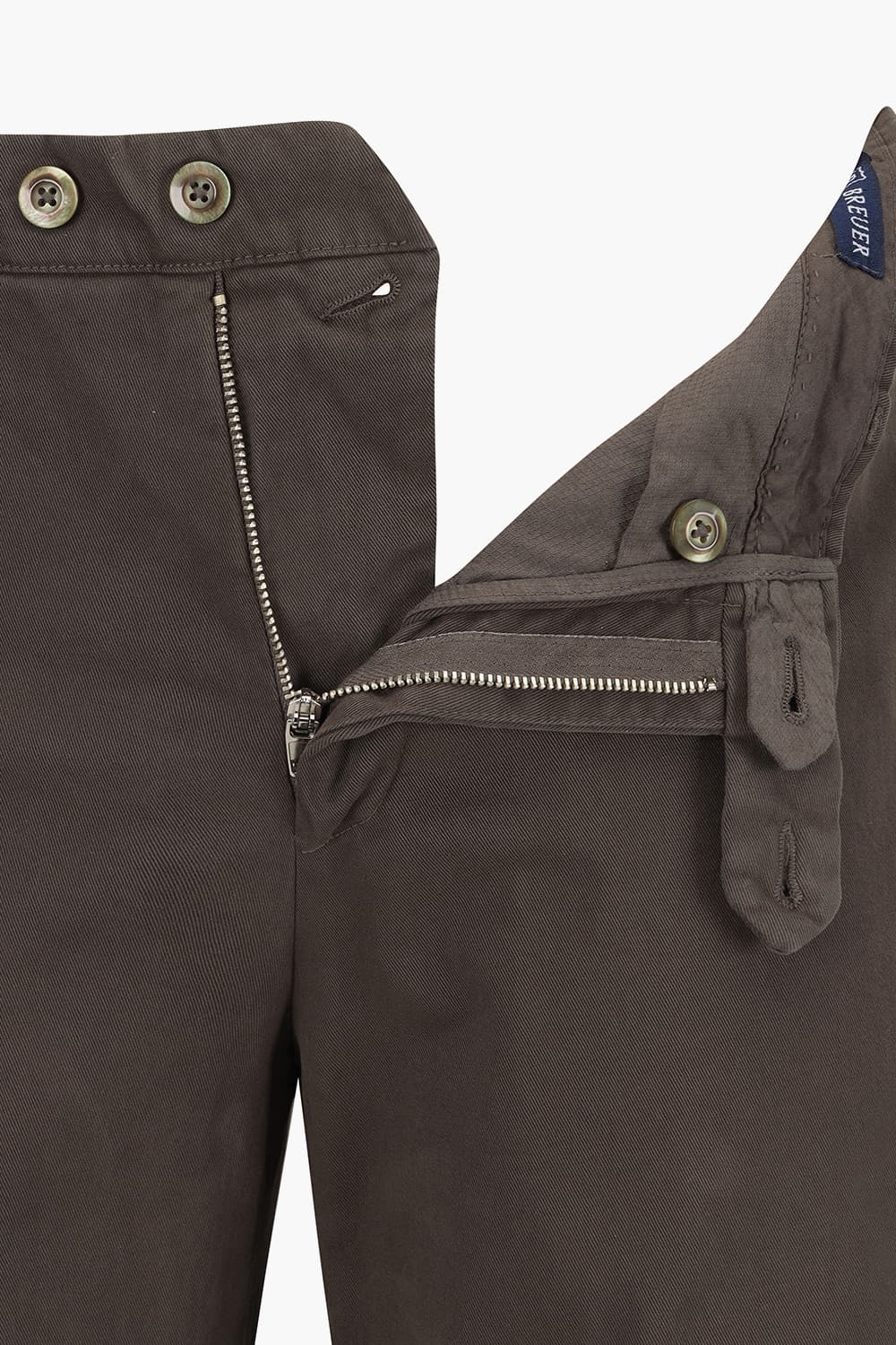 코튼 가먼트다잉 슬림 다크브라운 팬츠