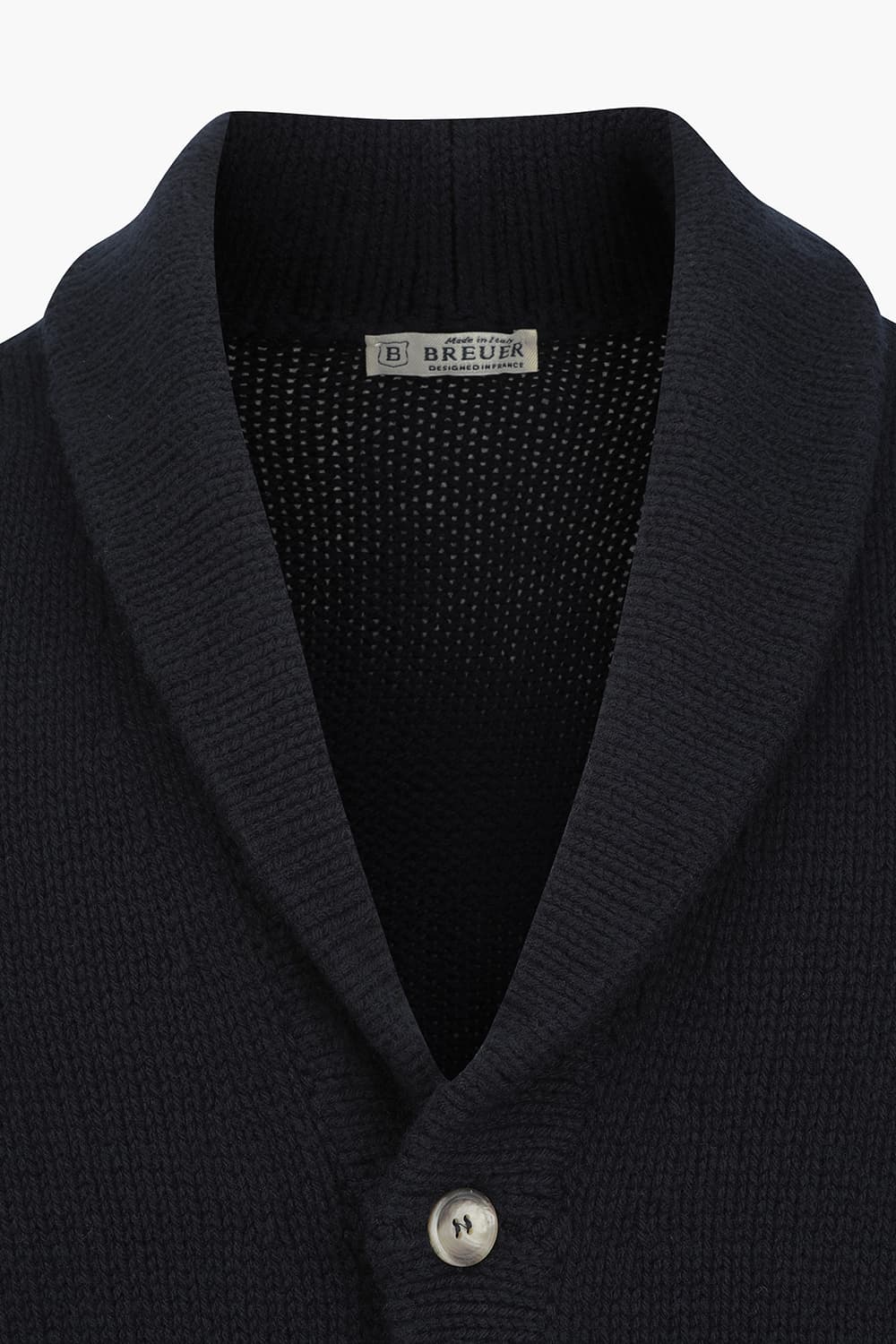 울 카라넥 다크네이비 가디건