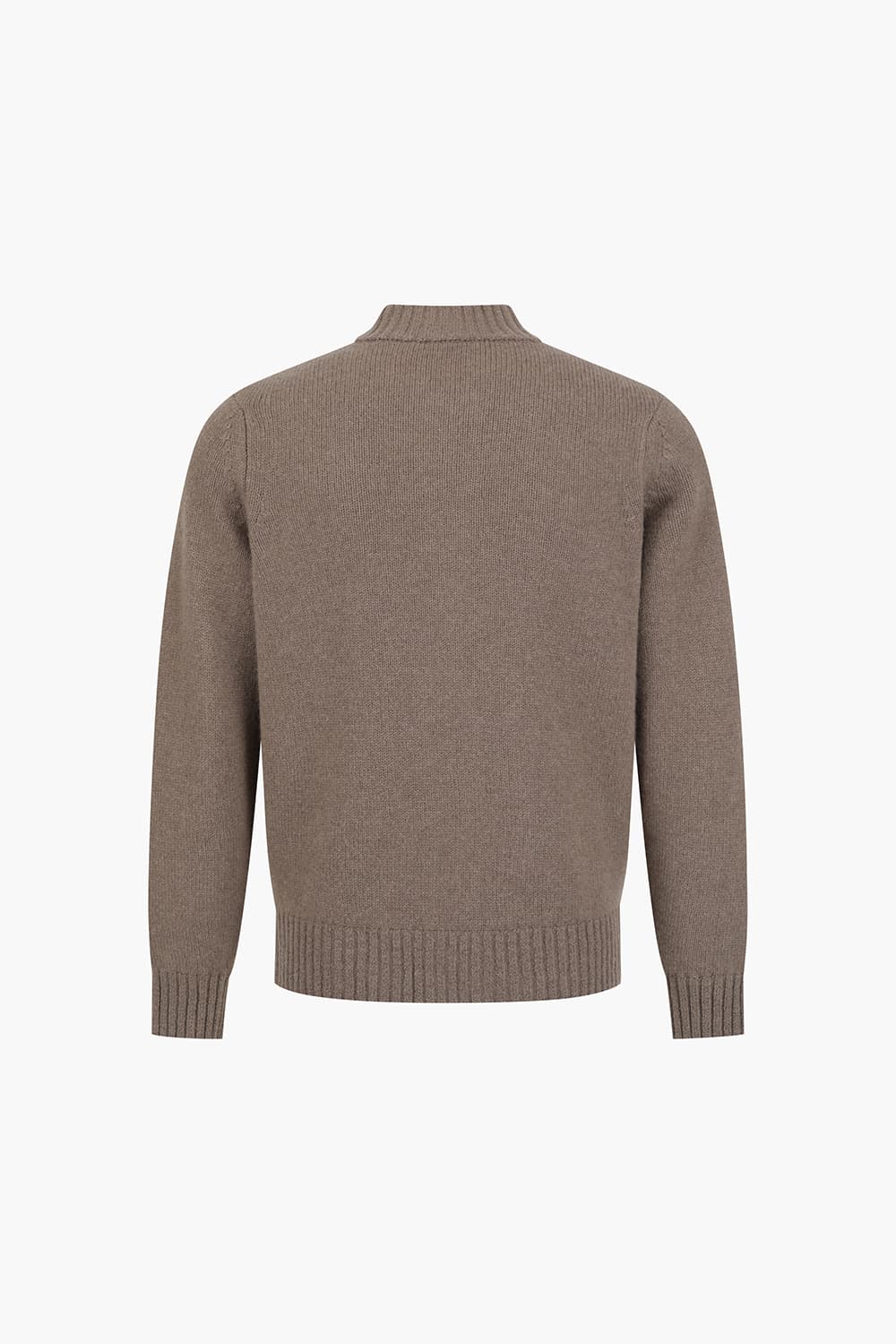 울 골지 헨리넥 니트 브라운 집업