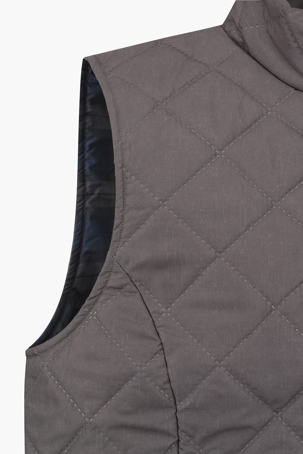 다이아몬드 퀼팅 경량 다크그레이 베스트