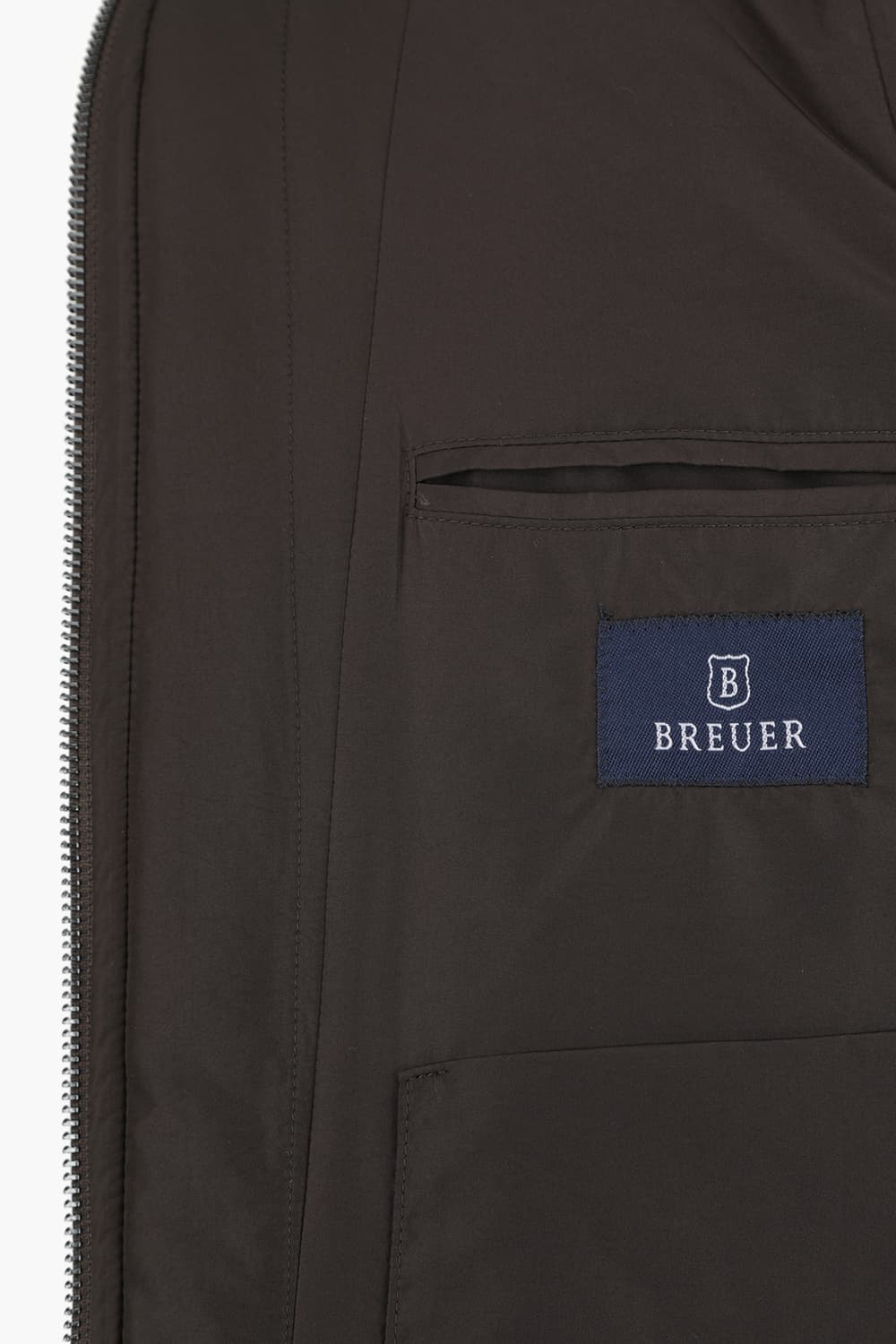 헨리넥 퀼팅 경량 다크브라운 베스트