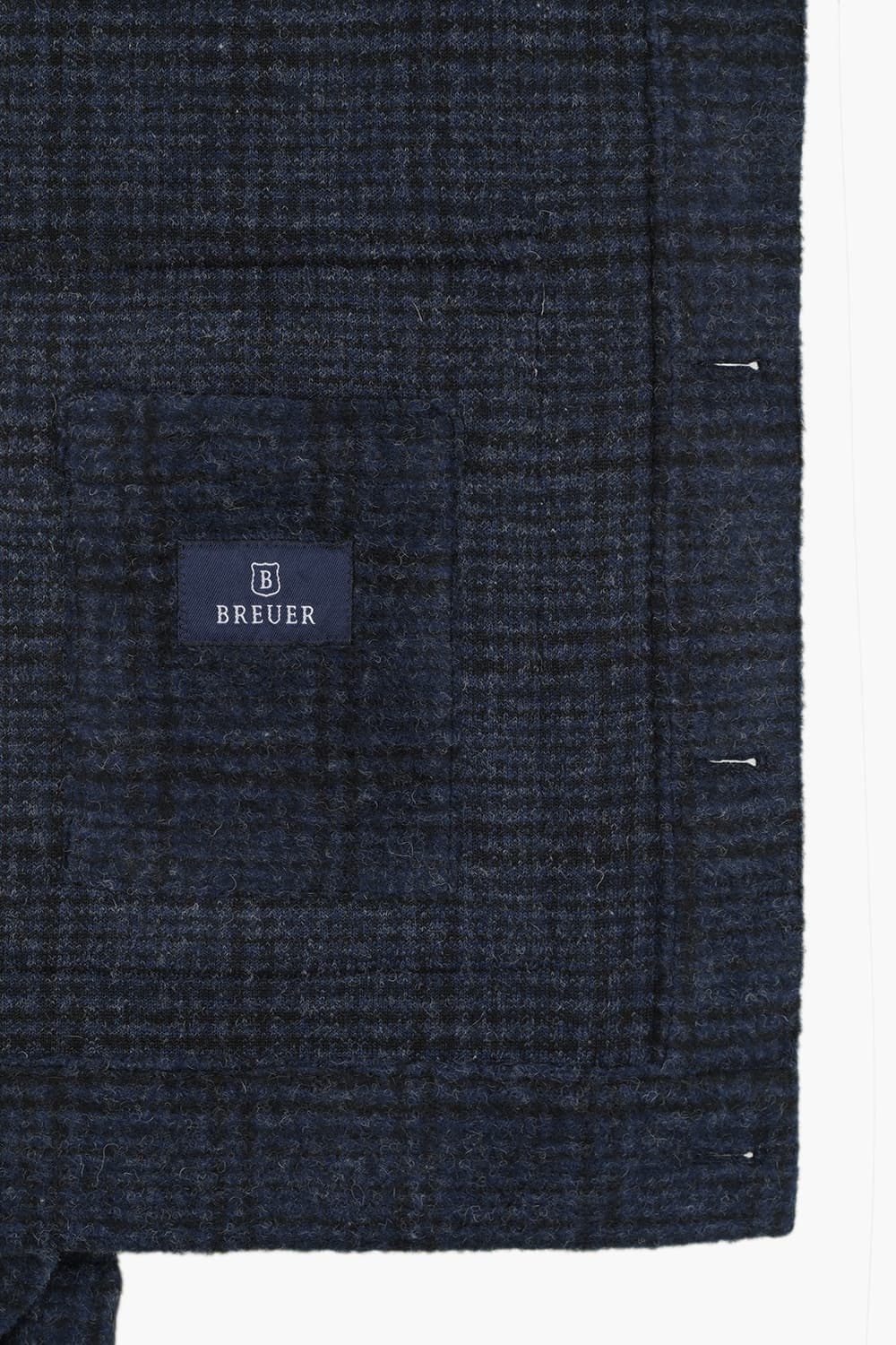 울 혼방 타탄 체크 셔츠형 다크네이비 캐주얼 자켓