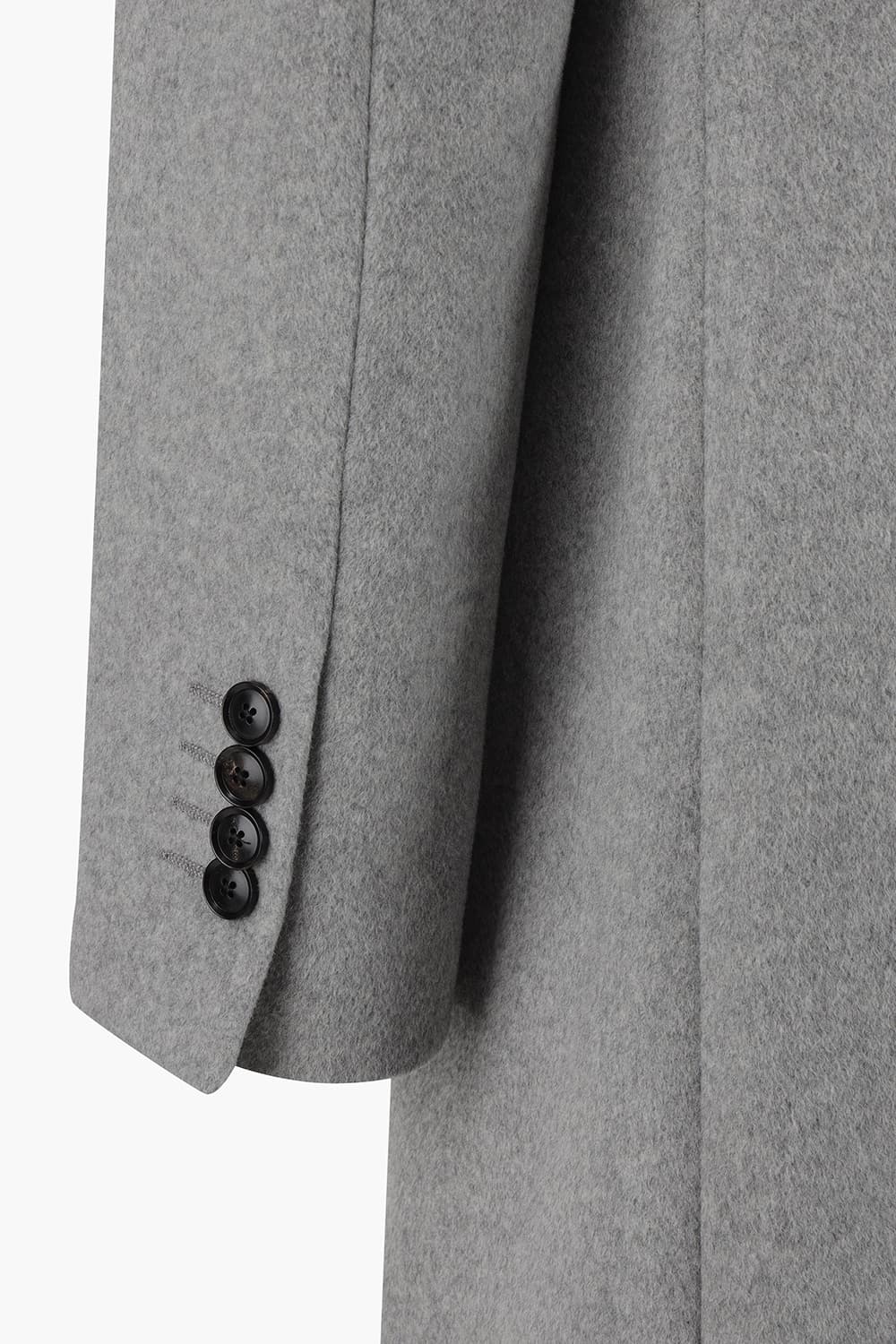캐시미어 체스터 싱글 그레이 롱 코트
