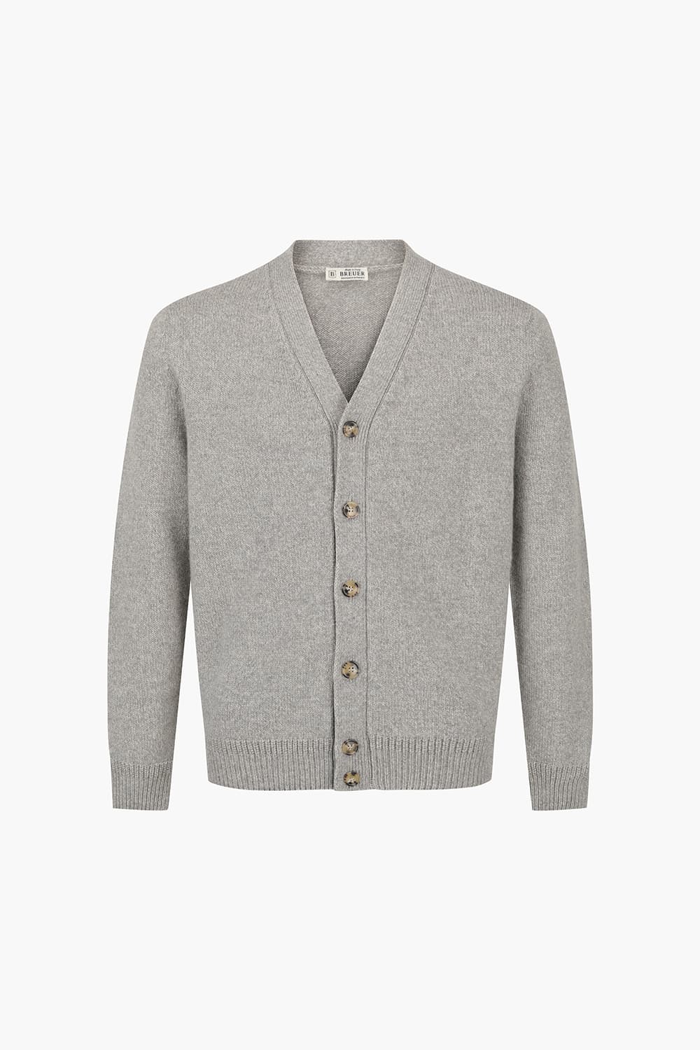 코튼 브이넥 그레이 가디건
