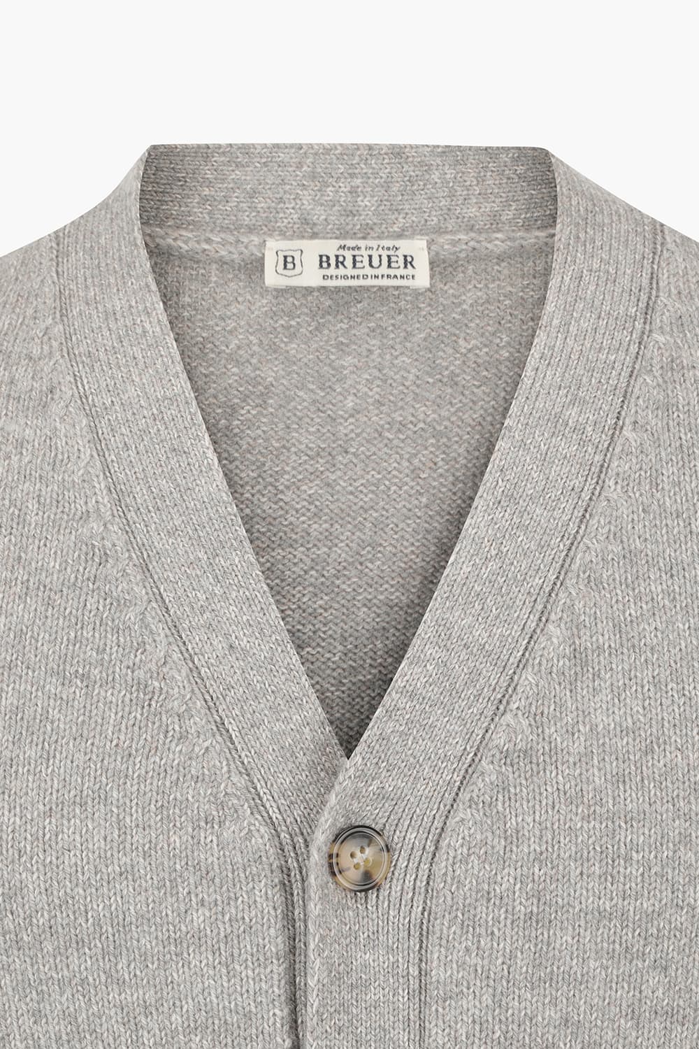 코튼 브이넥 그레이 가디건