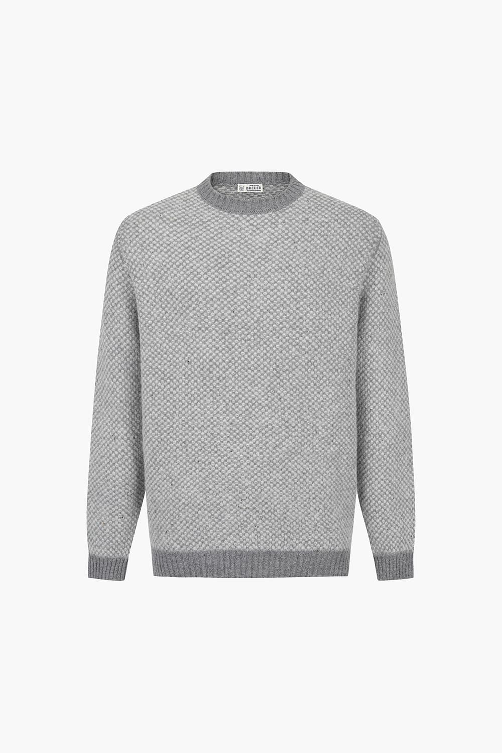 울 알파카 크루넥 그레이 긴소매 니트