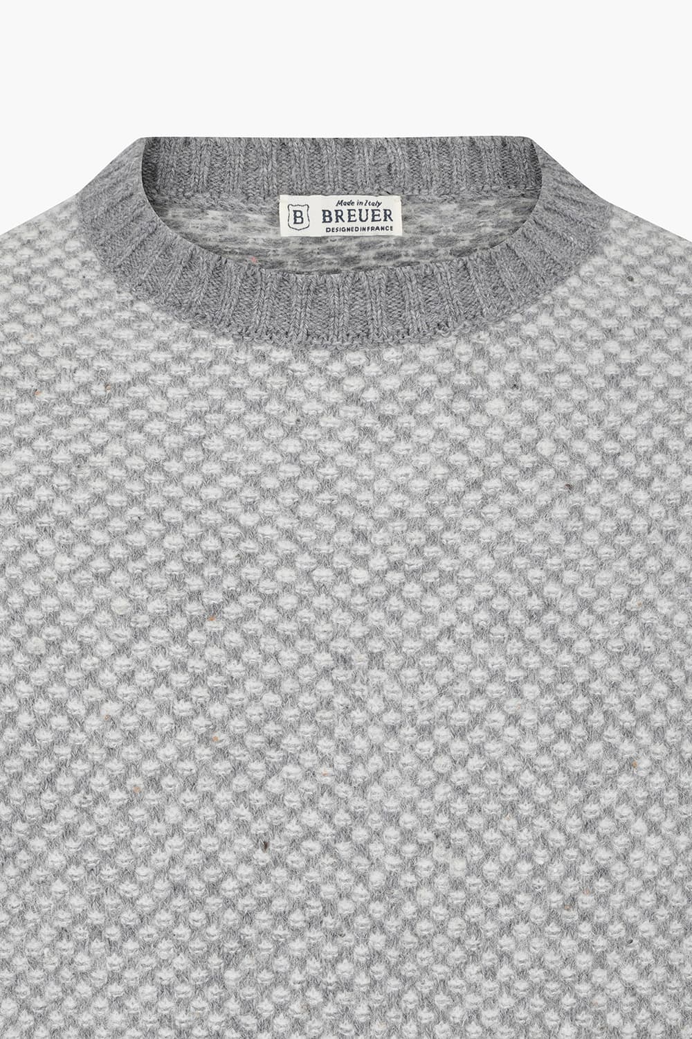 울 알파카 크루넥 그레이 긴소매 니트