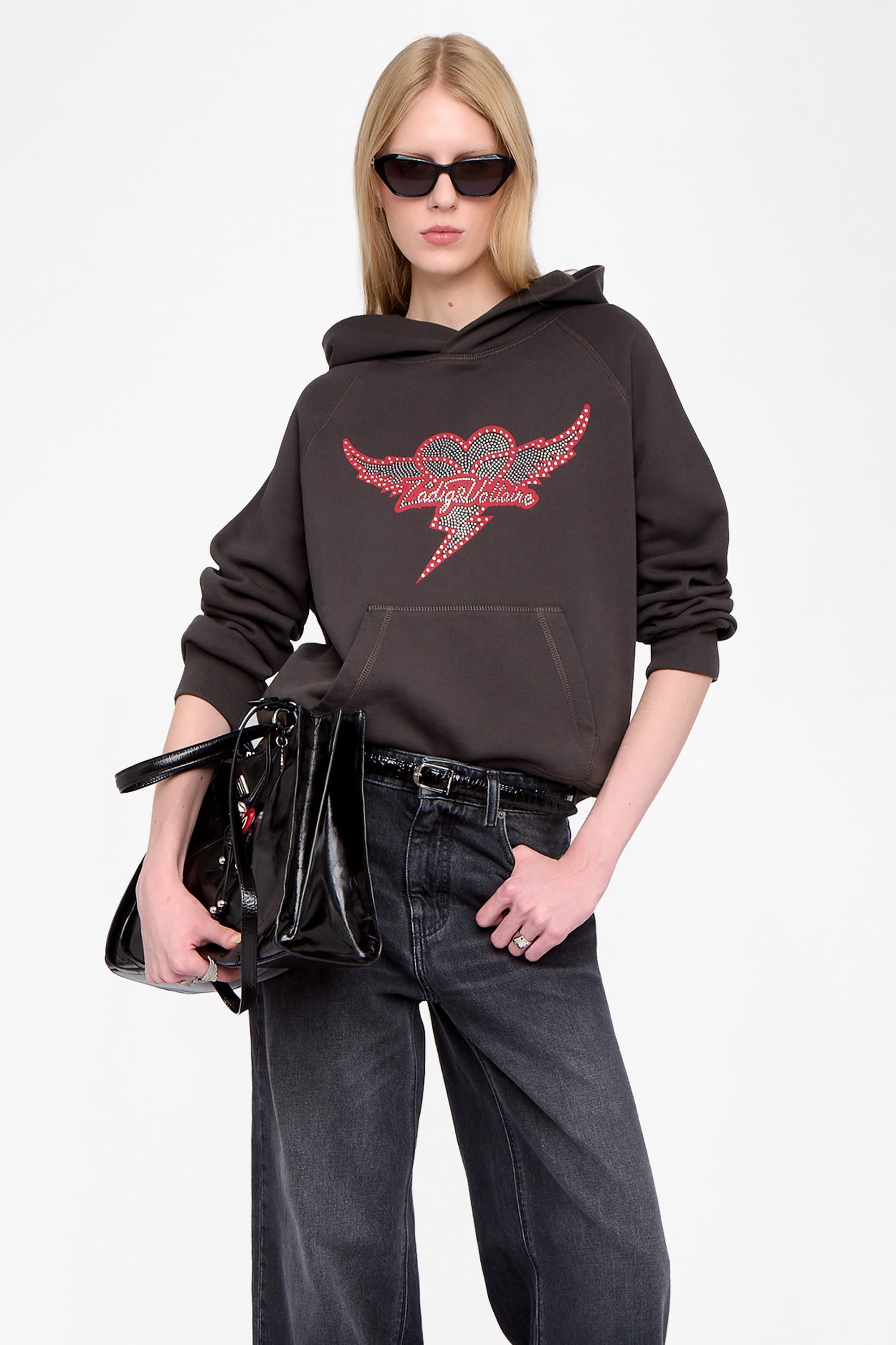 Georgy Heart Wings Strass Hoodie