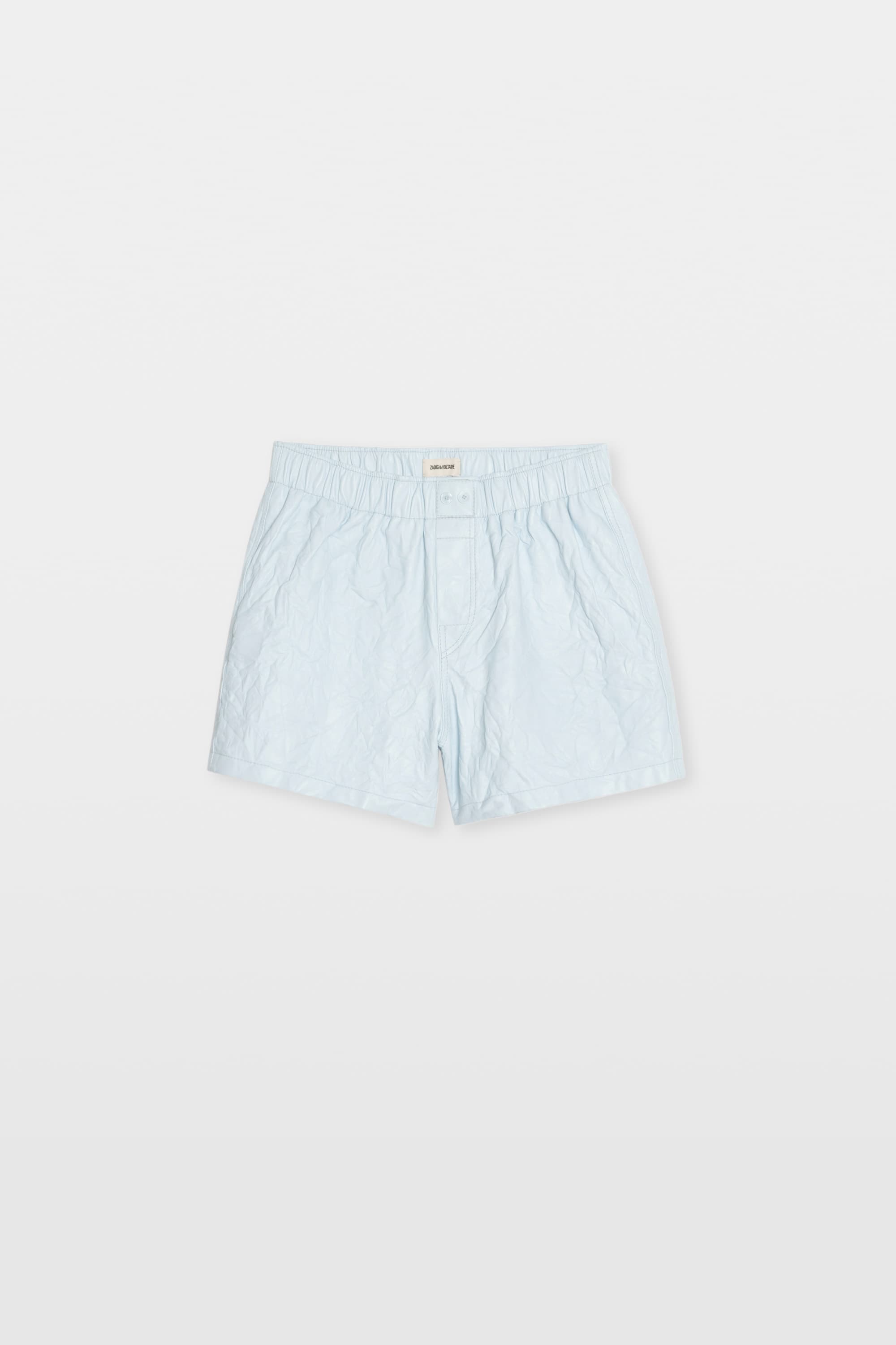 Pax Crinkled Leather Shorts