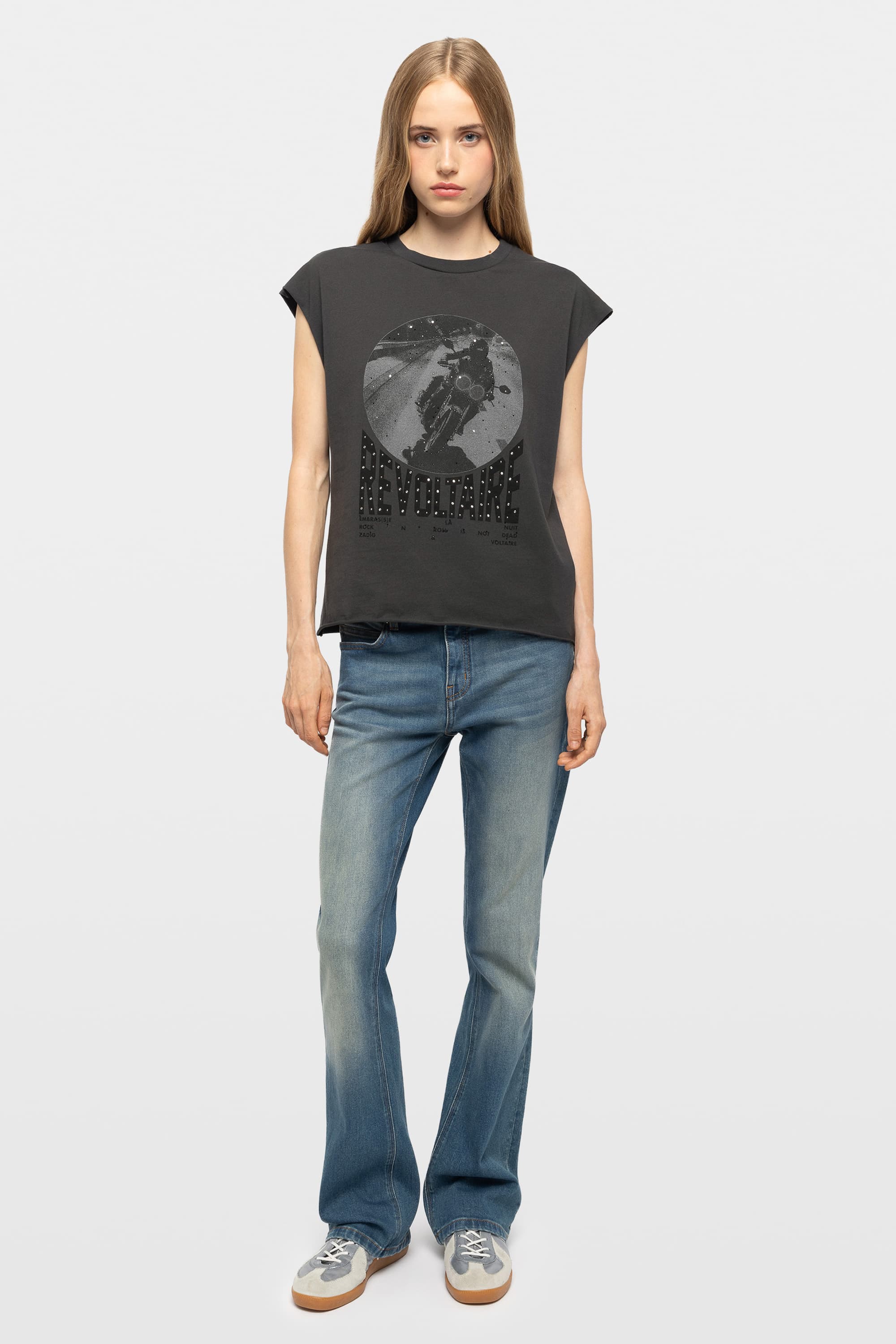 Cloe Moto Strass T-shirt