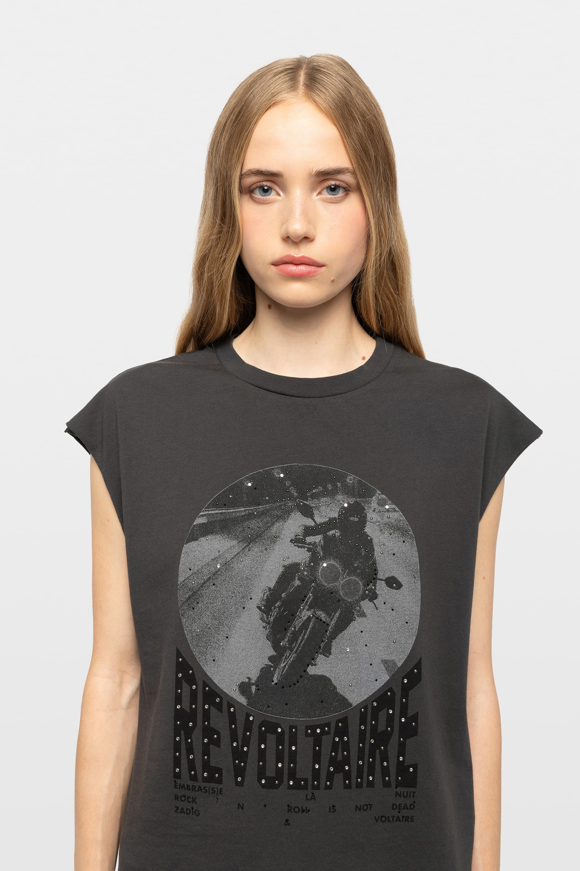 Cloe Moto Strass T-shirt