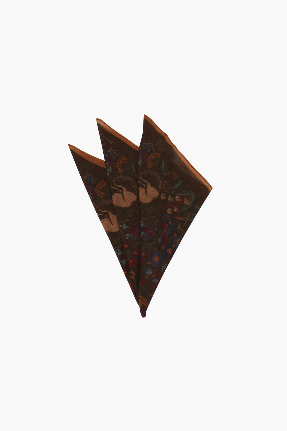 UNICORN 울 시누아즈리 패턴 101 다크브라운 스카프