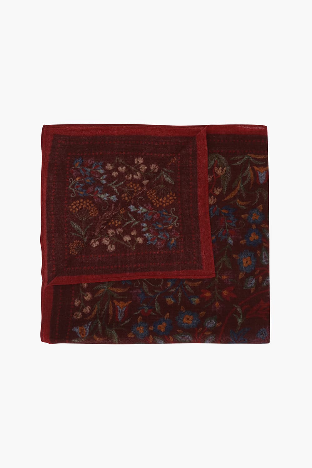 UNICORN 울 시누아즈리 패턴 101 레드 스카프