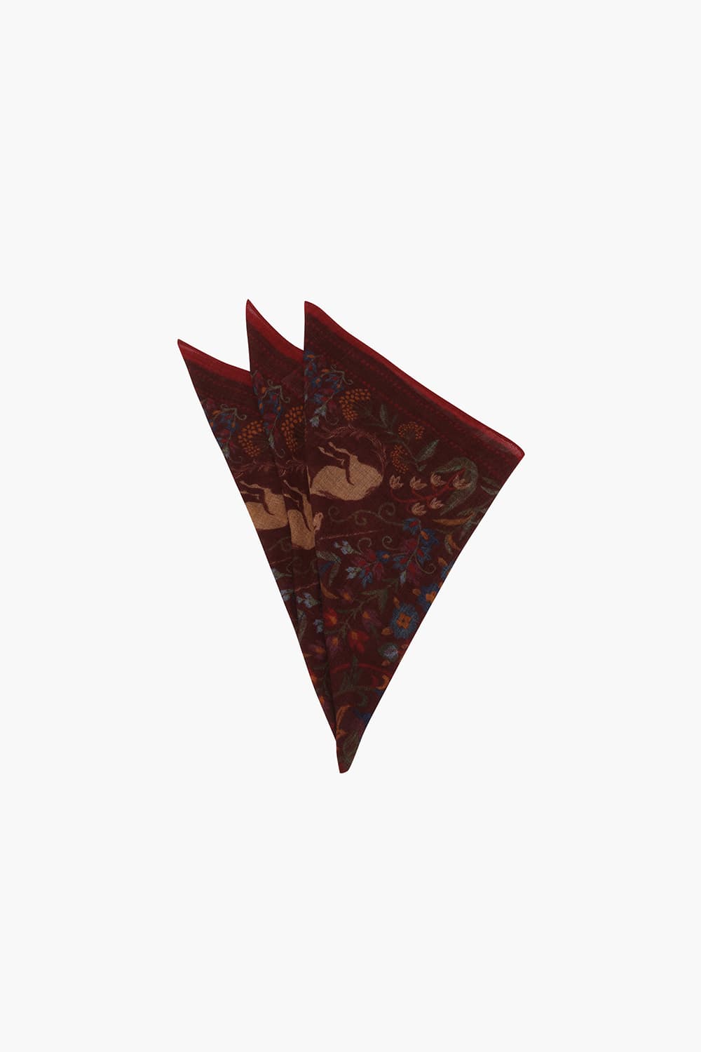 UNICORN 울 시누아즈리 패턴 101 레드 스카프