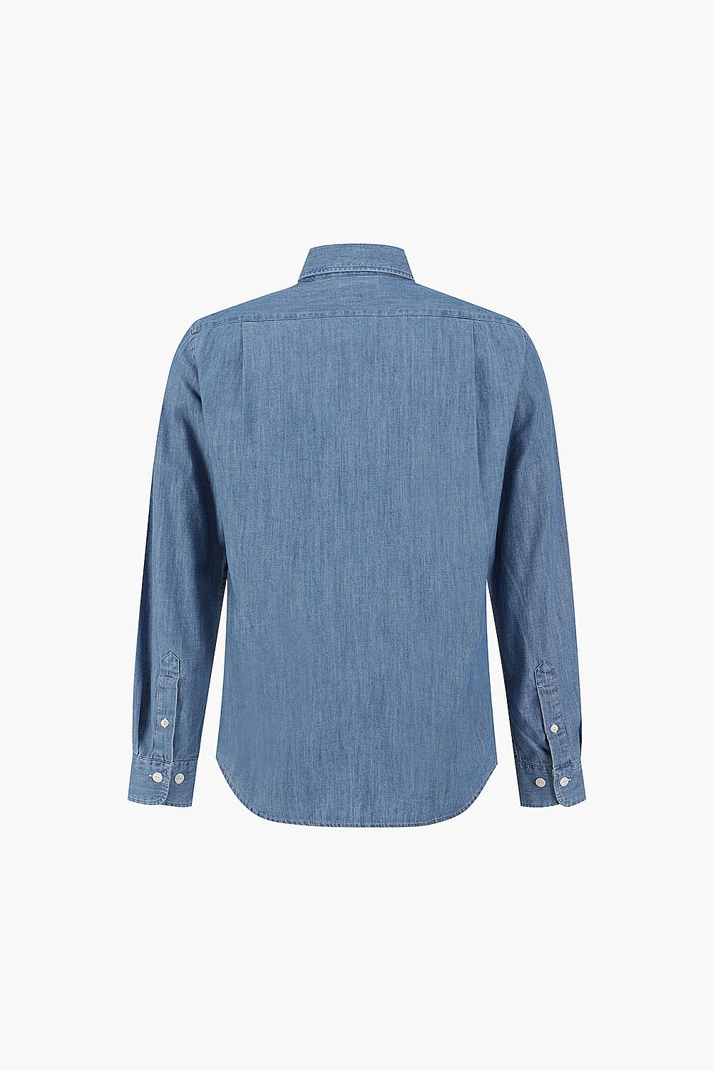 코튼 버튼 다운 투 포켓 104 블루 셔츠