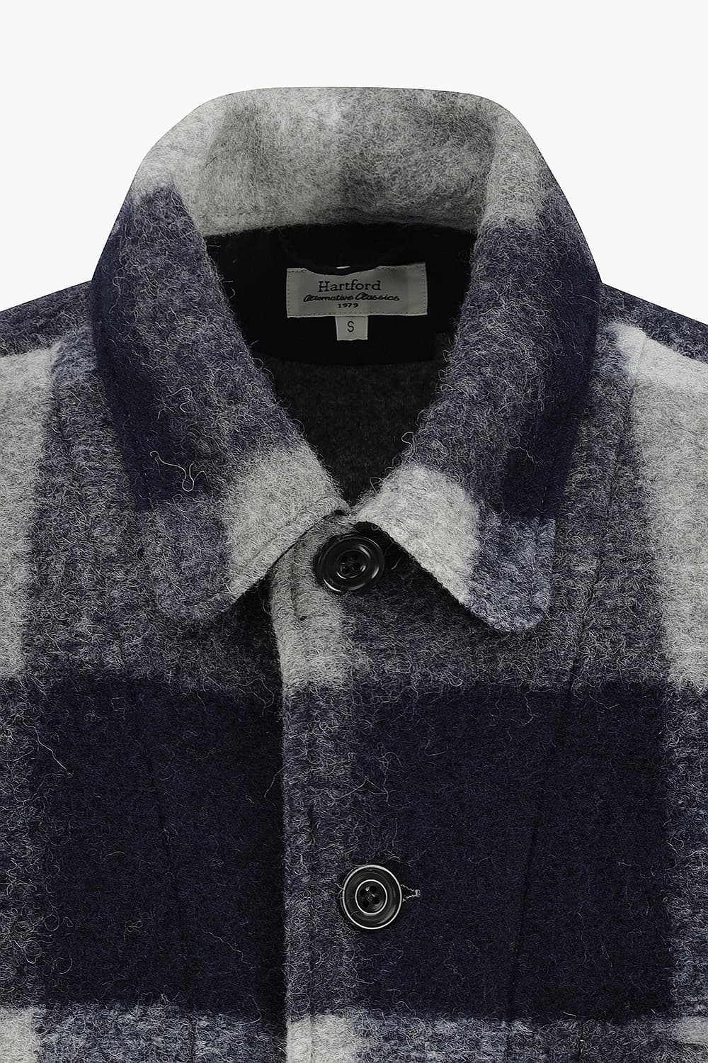 PERRY 울 혼방 체크 셔츠형 206 다크네이비 캐주얼 자켓
