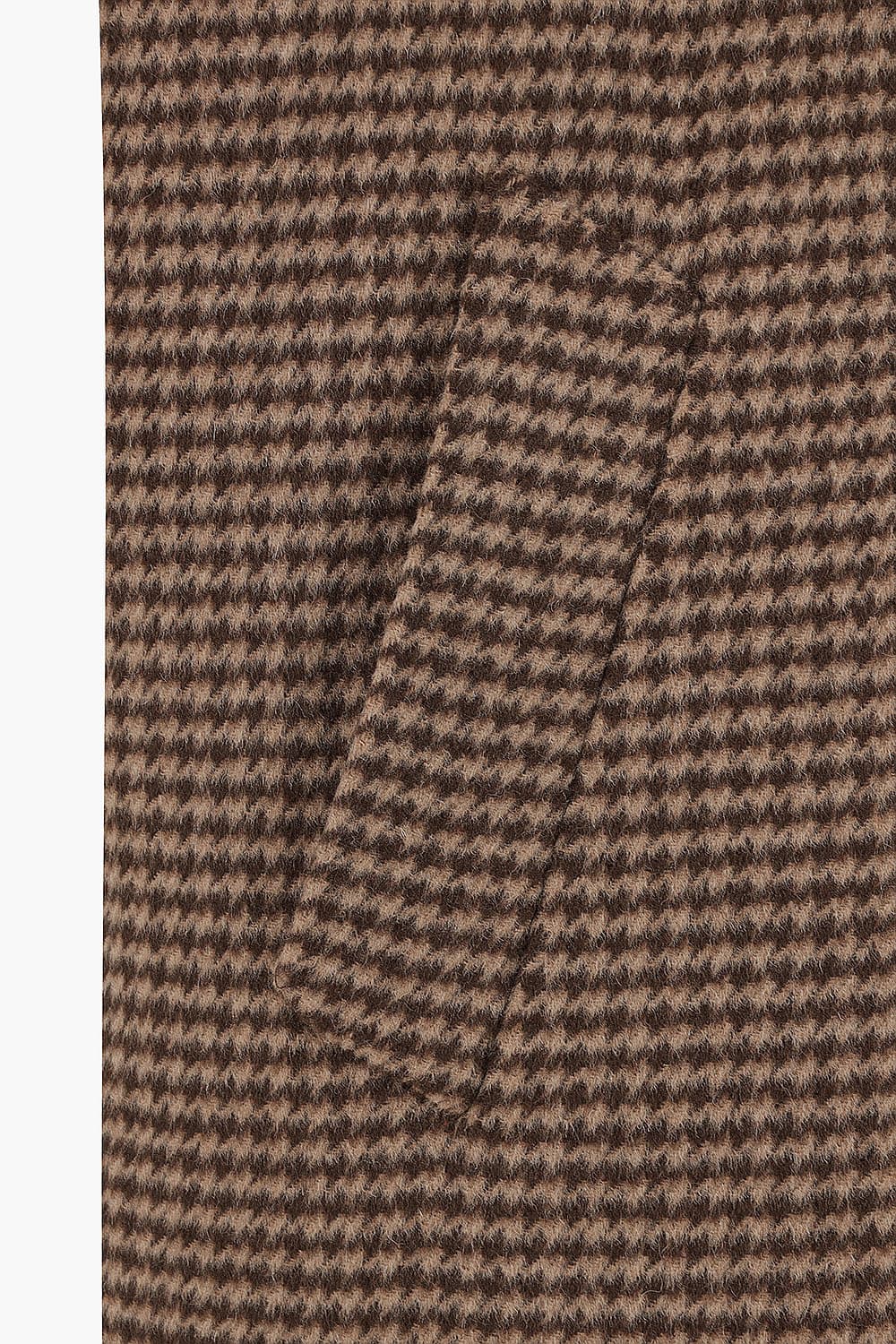 울 체크 레글런 발마칸 레드브라운 롱 코트