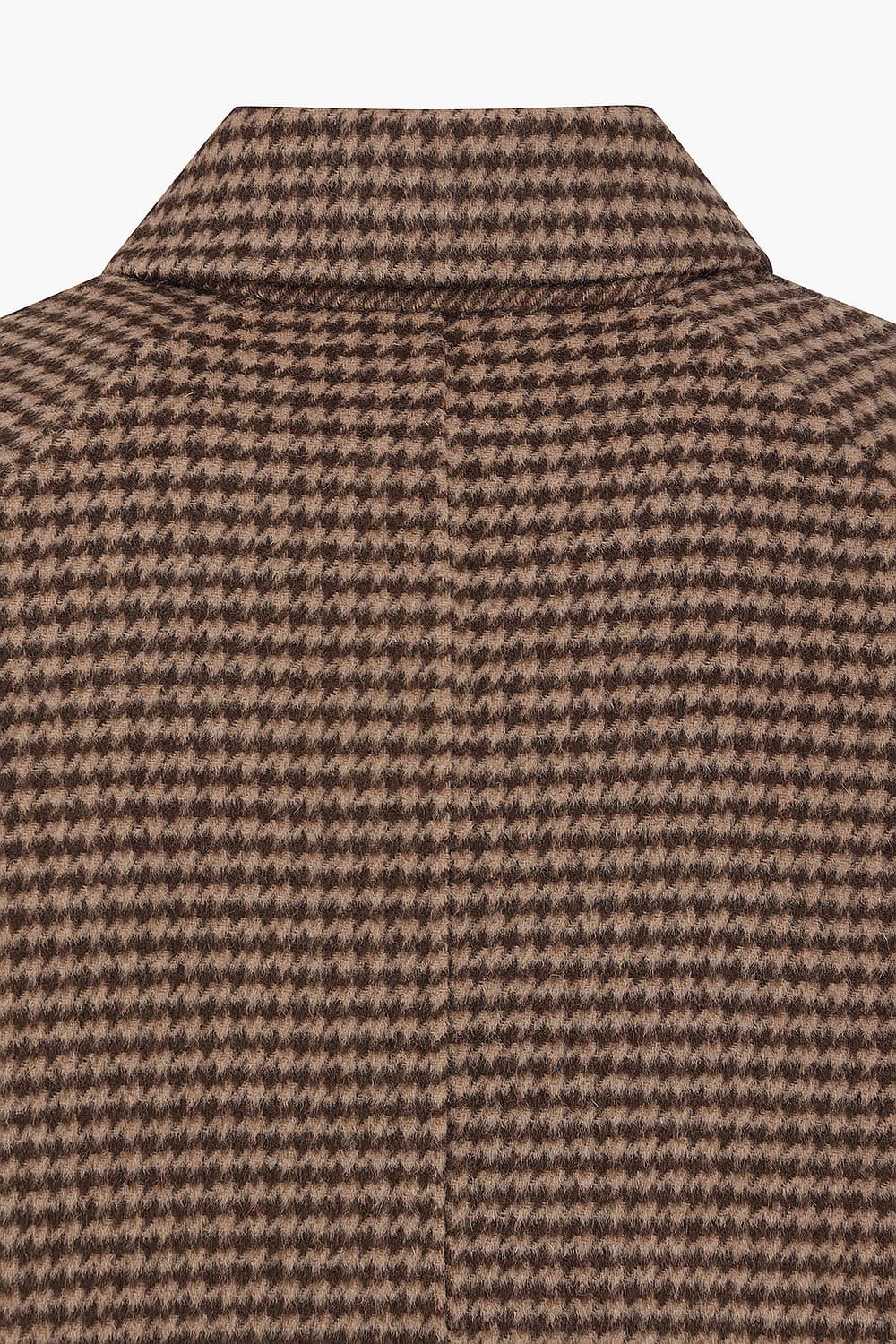 울 체크 레글런 발마칸 레드브라운 롱 코트