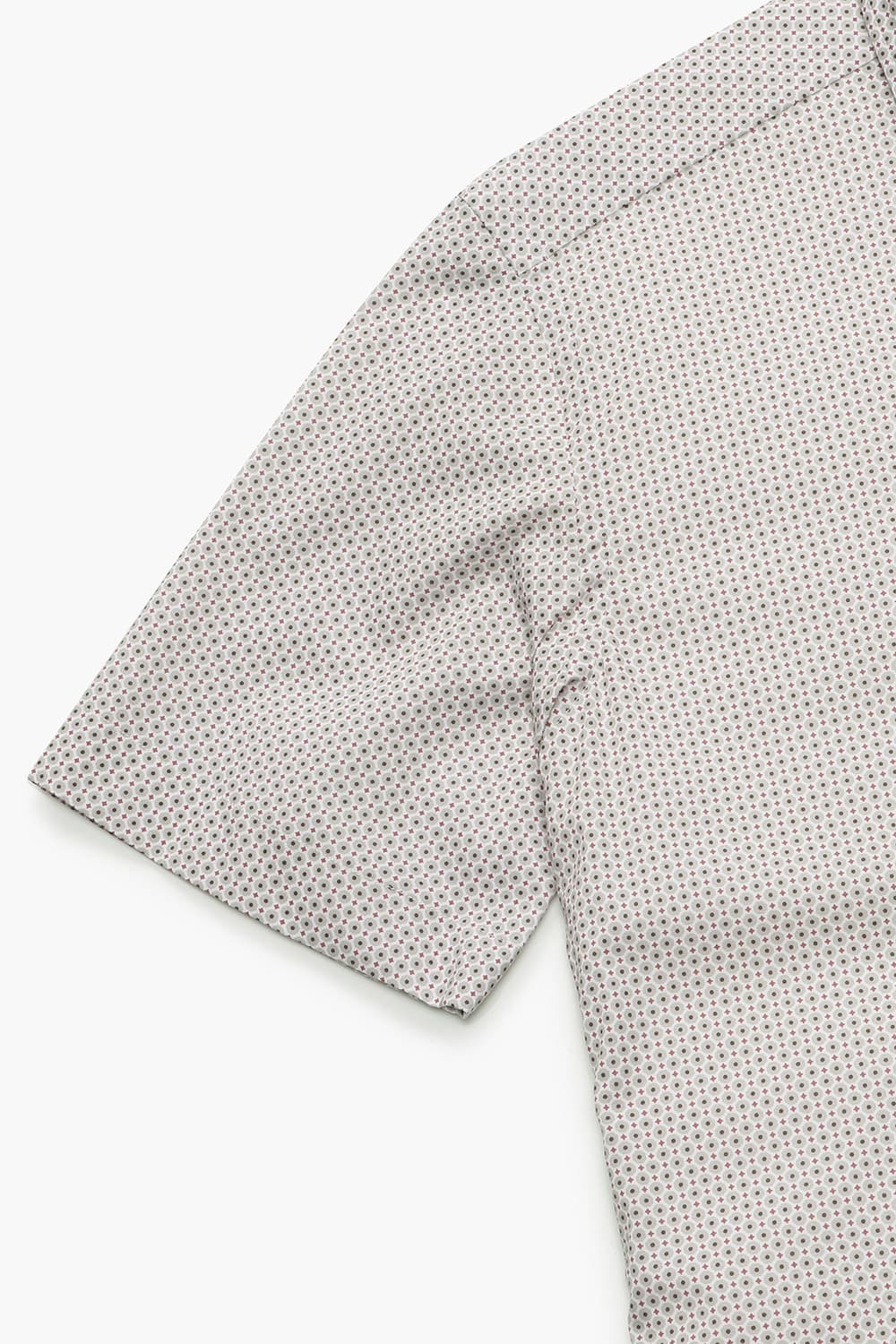 코튼 도트 패턴 851 레드 반소매 셔츠