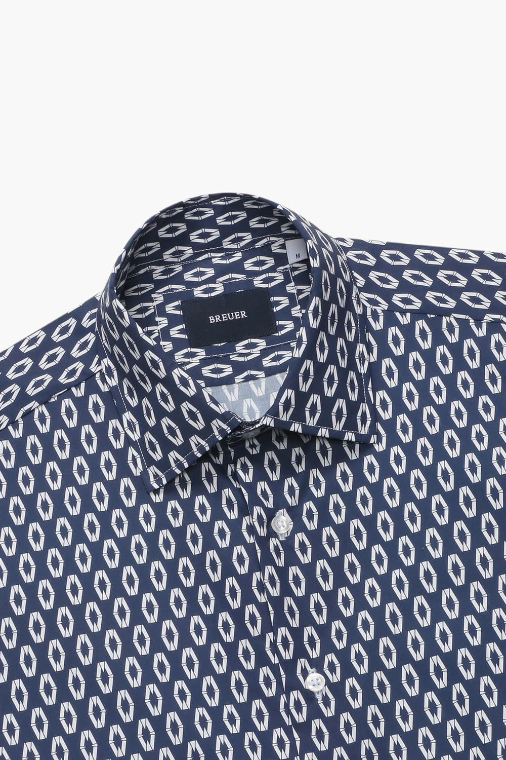 코튼 일러스트 도트 852 네이비 반소매 셔츠