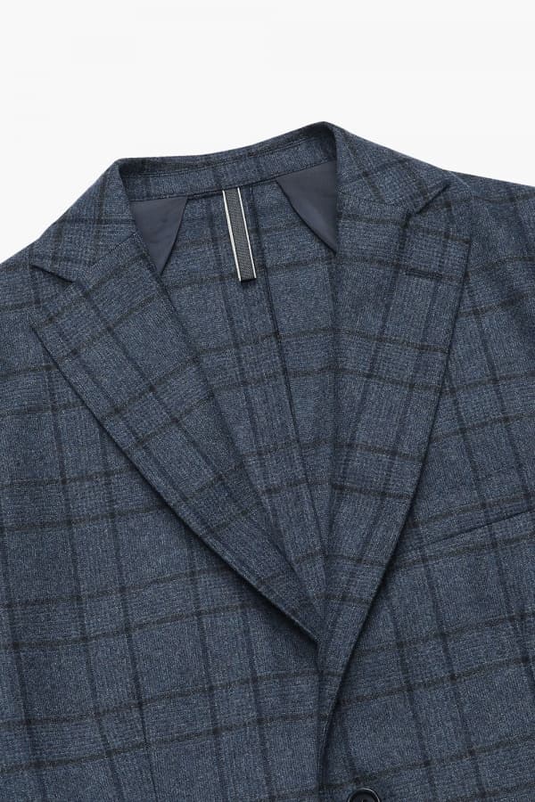 울 캐시미어 깅엄 체크 테일러드 자켓 3F99201308792