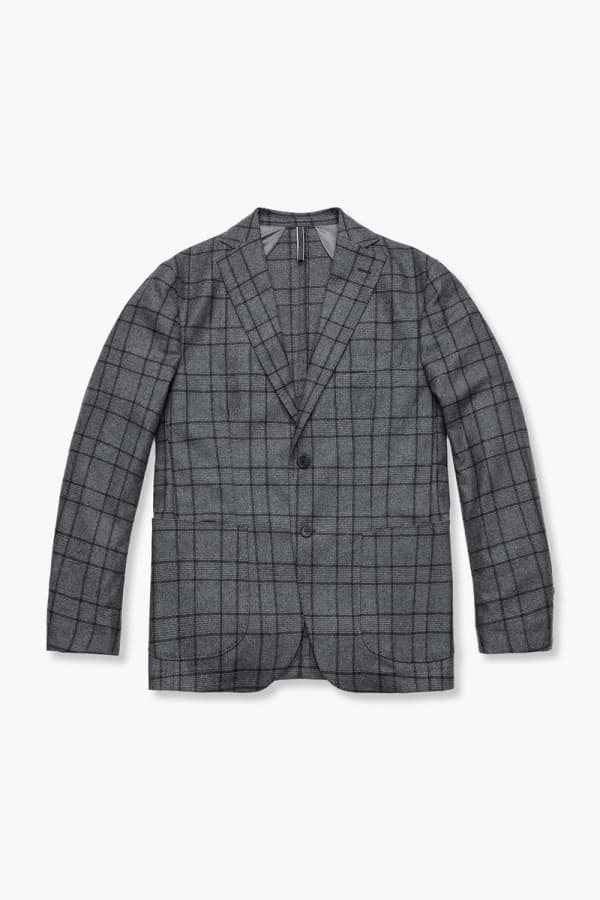울 캐시미어 깅엄 체크 테일러드 자켓 3F99201308761