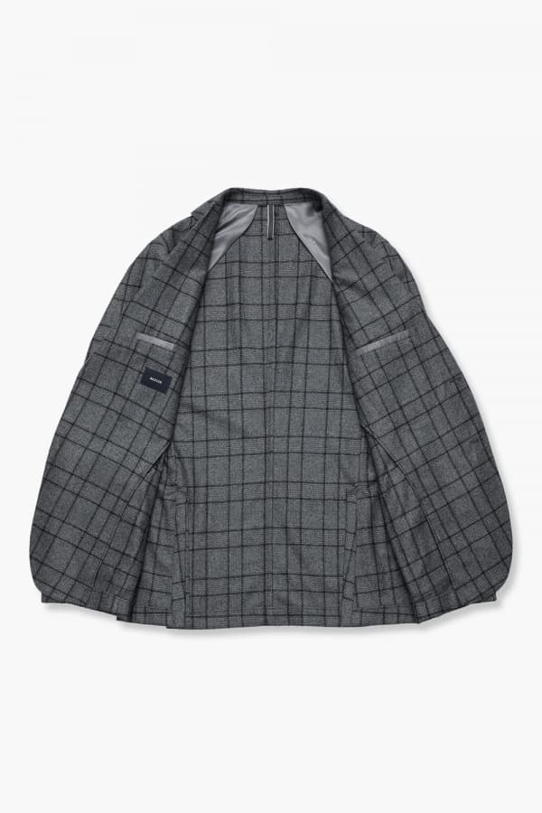 울 캐시미어 깅엄 체크 테일러드 자켓 3F99201308761