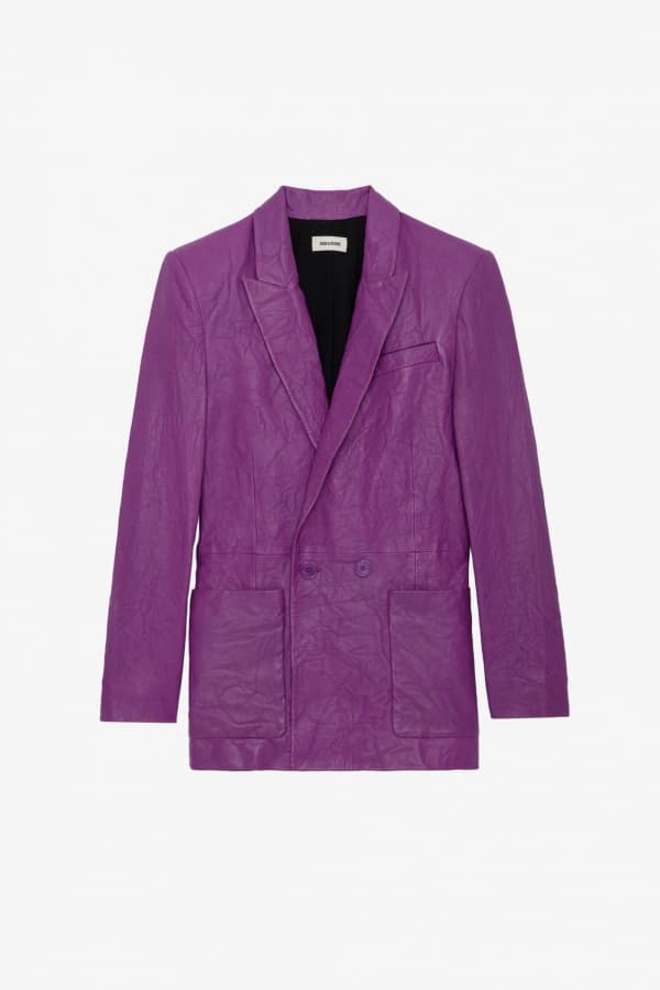 Visko Crinkled Leather Blazer
