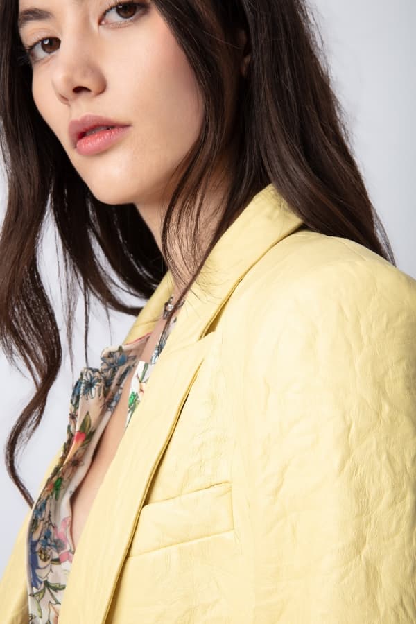 Visko Crinkled Leather Blazer